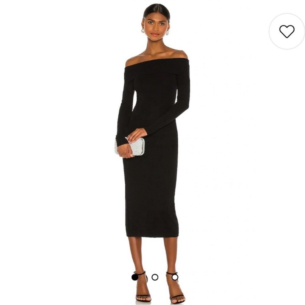 Bardot NWOT off shoulder black knit dress size S